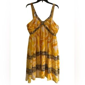 JONES WEAR DRESS-SIZE 16 YELLOW POLYESTER FULLY LINED DRESS FOR WOMAN
